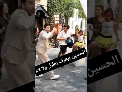 الحسين وهو بيطبل من كواليس أغنية #كوتي_كوتي للكابتن الحسن عادل 🤩 #لافينيا_نادر