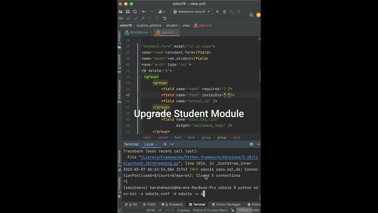 Mastering Odoo 16 Development: Hiding Form Fields with Invisible=1 Attribute | 09.05.2023

Hide fields based on invisible attribute in any views in odoo 16, In Odoo 16, you can use the 