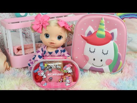 Rotina da Manhã BABY ALIVE -Mamadeira Lancheira e MOCHILA DA ESCOLA para um dia de Natação