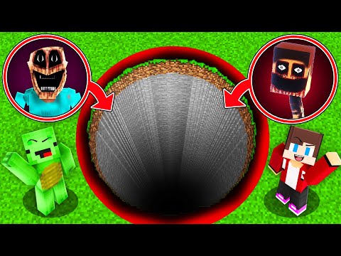 JJ and Mikey Found LONGEST SCARY MIMICS Tunnel Pit at Night in Minecraft - Maizen JJ and Mikey