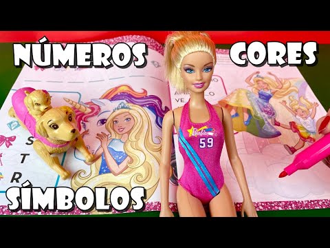 Trocar Símbolos Por Letras, Acerte As Cores e Somando Números No Livro De Atividades Barbie