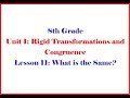 Transformations and Congruence in Geometry