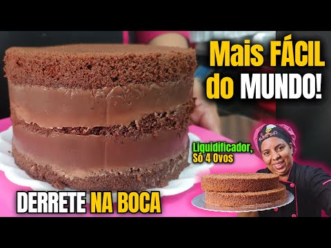 A MASSA MAIS FÁCIL do MUNDO! Chocolate no Liquidificador, Só 4 Ovos e Rendimento Surreal! 🤯