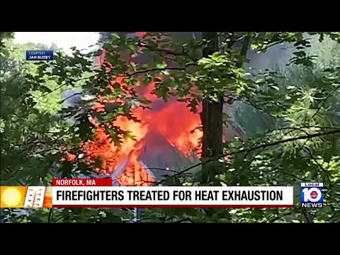 YouTube video thumbnail: Several Firefighters Hospitalized After Battling Massive House Fire in Massachusetts