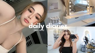 daily diaries // new vanity area, new hair color, studying & internship.