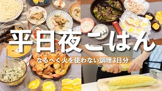 【4人家族】暑い夏をのりきる！ガスコンロの出番少なめの涼しい夜ごはん作り3日分【30代主婦】