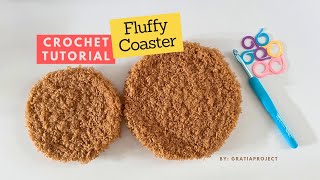 Crochet A Simple Coaster with Fluffy Yarn