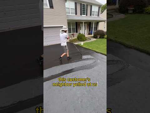 Customers Neighbor YELLED at Us??? #satisfying #asphalt #sealcoating