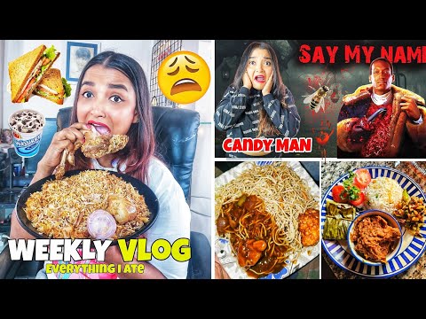 Vlog - Eating FAVOURITE FOOD for 24 Hour - Cooking CHICKEN PAKORA, Shopping Haul & Horror Challenge