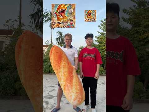 Bánh mì ram ram khổng lồ và bánh mìn ram ram tí hon solo ai mạnh hơn #funny #brainrot