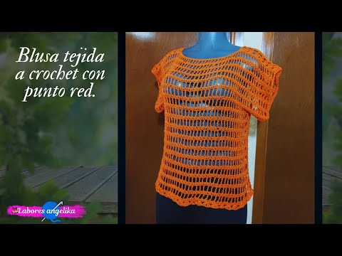 Blusa tejida a crochet con punto red #ganchillofacil  #crochet #blusatejida