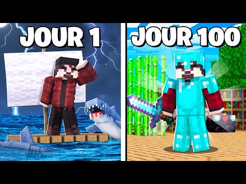 J'ai Survécu 100 JOURS Sur Un Radeau en HARDCORE Sur Minecraft !