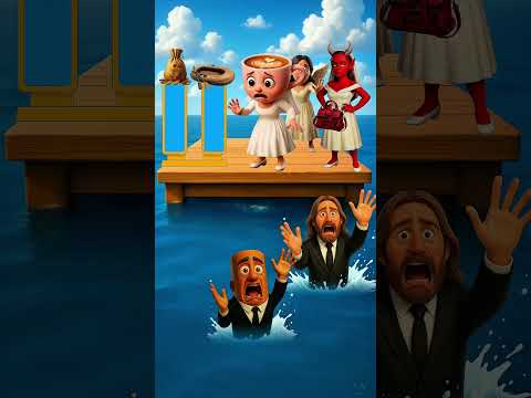 noo⁉️ jesus drowning😱 | will you save him?😇 #cartoon