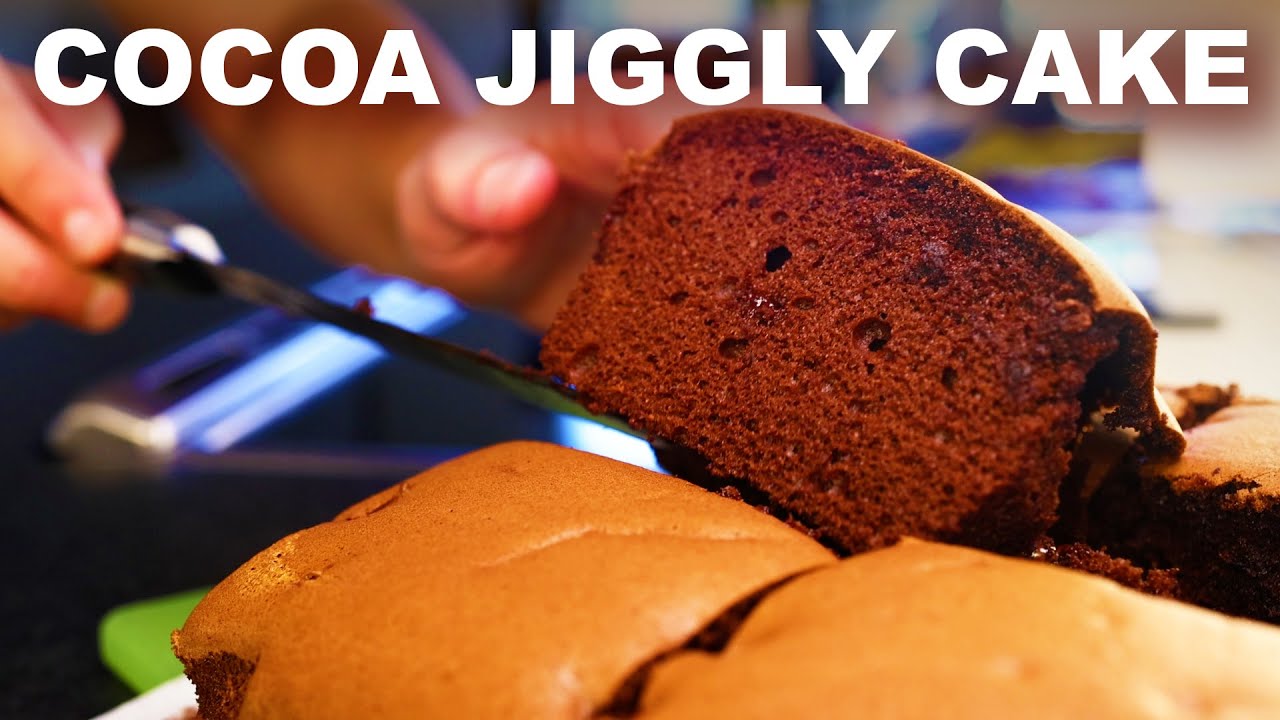 Chocolate jiggly cake homemade castella