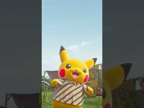 Ingin bertemu Pikachu Berkemeja Batik? 💛 👕 [30sec]  #Pokemon #Pokemonindonesia #Shorts