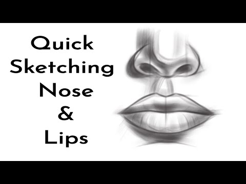 Quick Sketching Nose & Lips With Basics For Beginners | Drawing & Shading Nose and Lips Tutorial