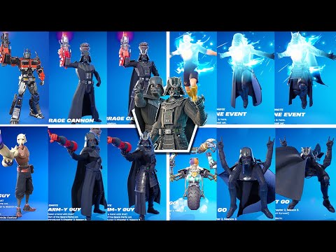 NEW vs OG DARTH VADER Fortnite doing all Built-In Emotes and Funny Dances シ