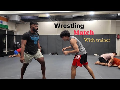 Wrestling match with traniner || Ankit Baiyanpuria