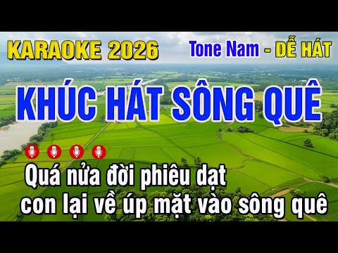 KHÚC HÁT SÔNG QUÊ Karaoke Tone Nam | Beat Chuẩn Dễ Hát | Trung Hiếu