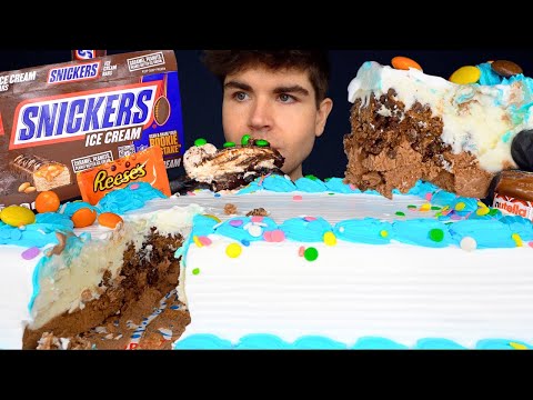 ASMR CHOCOLATE CANDY ICE CREAM CAKE PARTY ! DESSERT MUKBANG ! MagicMikeyEats