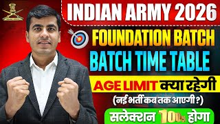 Army Bharti 2026 | Indian Army New Vacancy 2026 | Foundation Batch Time Table 2025 | Age Limit 2026