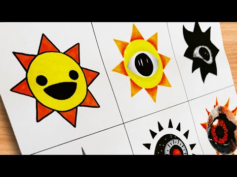 Drawing INCREDIBOX SPRUNKI ( Mr. Sun ) Phase 1 vs Phase 2 vs Phase 3 vs Phase 4 vs Phase 5 vs... 6