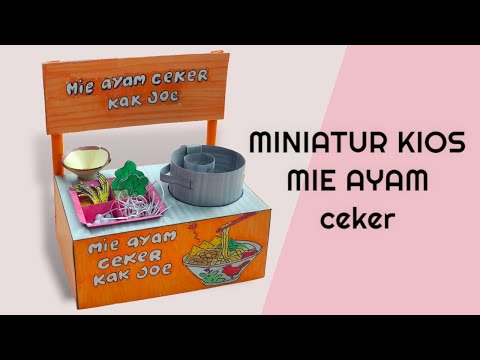 tutorial miniatur warung mie ayam - mainan Kertas - Simulasi Mainan warung makanan