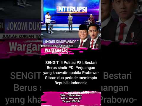 Politisi PSI, Bestari Barus sindir PDIP. 02/10 #bestaribarus #pdip #prabowogibran #prabowo #gibran