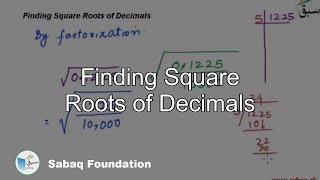 Finding Square Roots of Decimals