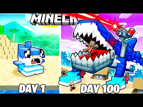 I Survived 100 Days as TRALALERO TRALALA in Minecaft!