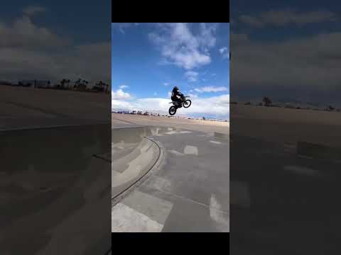 I hit this HUGE Skatepark jump on a Dirtbike! #RahaBrand #ForeverTwoWheels