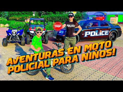 Den enseña las Reglas para conducir una Moto! | Aventuras en Moto Policial para Niños!