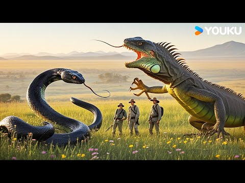 The monitor lizard appears and stops the big snake! | Varanus Priscus | YOUKU MONSTER MOVIE