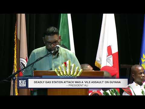 YouTube video thumbnail: Deadly Gas Station Attack Was a ‘Vile Assault’ On Guyana - President Ali