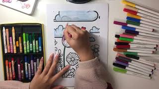 Hello everyone, today I will color a picture of a lotus flower growing on land.