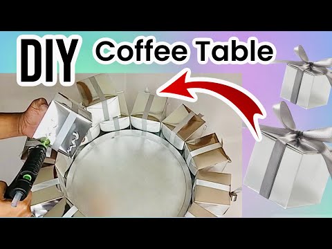 Amazing! 🤩 DIY Round Coffee Table Using Mirrored Reflection Gift Boxes Home Decor 2023