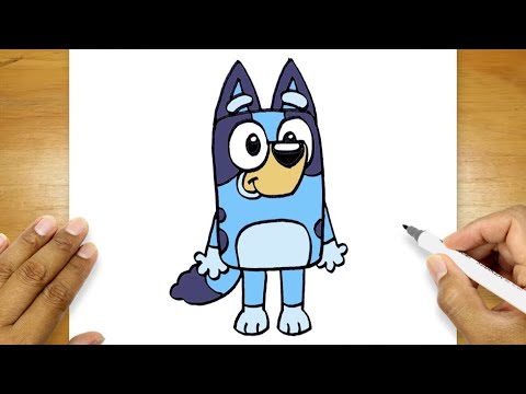 How To Draw A Cartoon Character | Bluey Drawing Easy