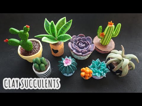 DIY Clay Succulents | Miniature Succulents | Clay Succulents Tutorial | Air Dry Clay Craft Ideas - YouTube