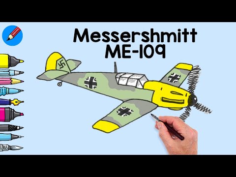 How to Draw a Messerschmitt ME-109 Real Easy - #bf109 #me109 #dday80