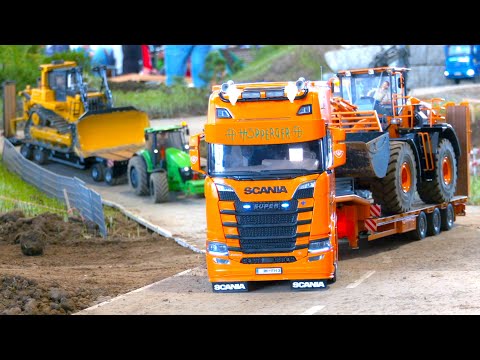 RC TRUCKS AND CONSTRUCTION MODELS / RC DIGGER LIEBHERR LOAD UP / SCANIA HEAVY HAULAGE TRUCK