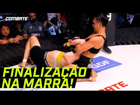 BRASILEIRA FINALIZA COREANA E FATURA TÍTULO DO JUNGLE FIGHT | BAÚ DO COMBATE | Combate.globo