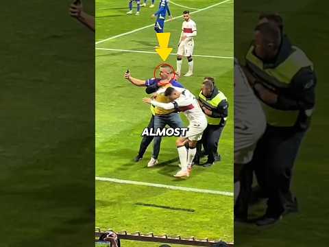 Crazy Fan Injures Ronaldo on the Field || Teammates Carry Him Away! #shorts #ronaldo