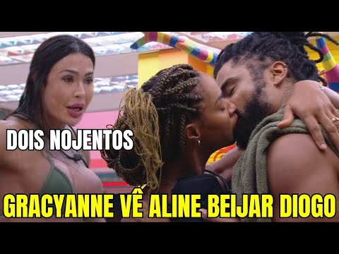 GRACYANE SE IRRITA AO VER ALINE BEIJANDO DIOGO "CASAL NOJENT...