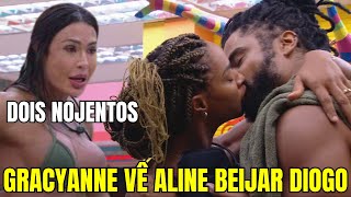 GRACYANE SE IRRITA AO VER ALINE BEIJANDO DIOGO "CASAL NOJENT...