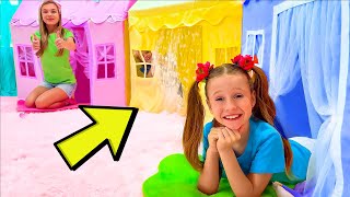 Nastya ve Maggie bütün gün çocuklar gibi oynamak istiyorlar