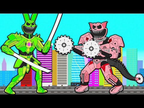 CIBORG SIERRA CIRCULAR PICKY PIGGY VS CIBORG KATANA HOPPY HOPSCOTCH! Poppy Playtime 3 Animación