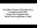 Slope of Secant and Tangent Lines