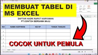 Cara membuat Tabel di Excel untuk Pemula | Tutorial Excel