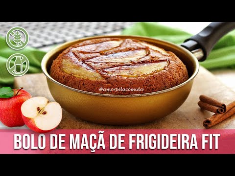 BOLO DE MAÇÃ DE FRIGIDEIRA FIT SEM AÇÚCAR SEM GLÚTEN SEM LACTOSE