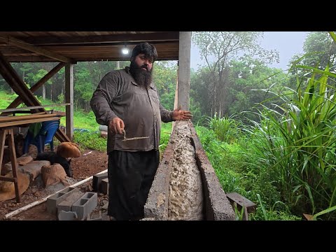 a obra começou aparecer // dia de chuva construindo o porão